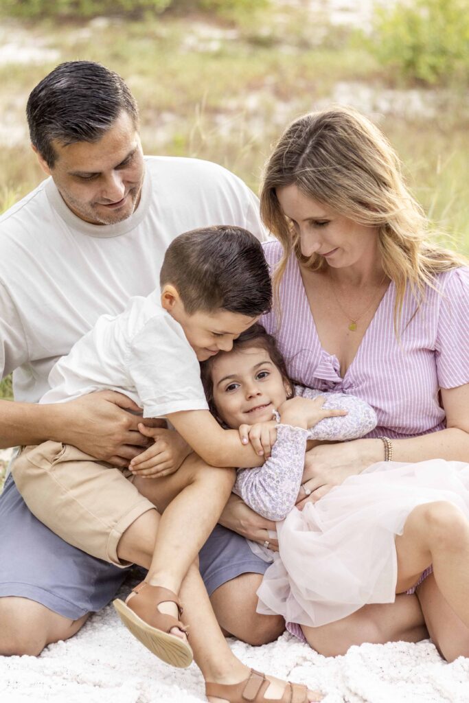 Pink, purple and neutral photoshoot outfits. Brisbane Family Photographer. Sharon Joseph