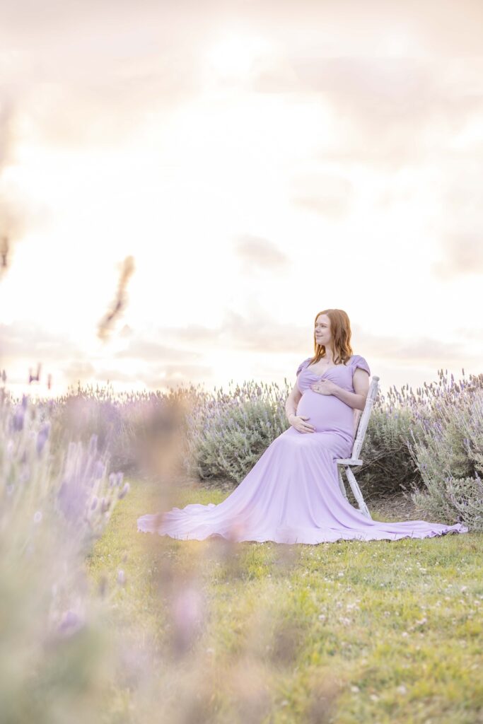 Sunrise Maternity Photosession at lavender fields Brisbane