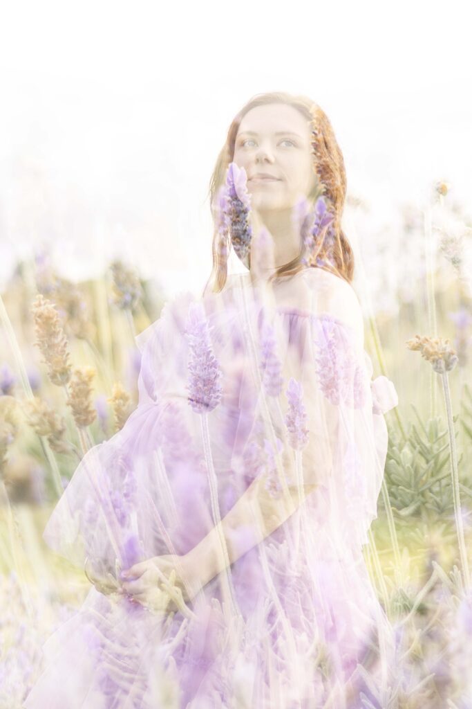 Double Exposure Maternity Lavender