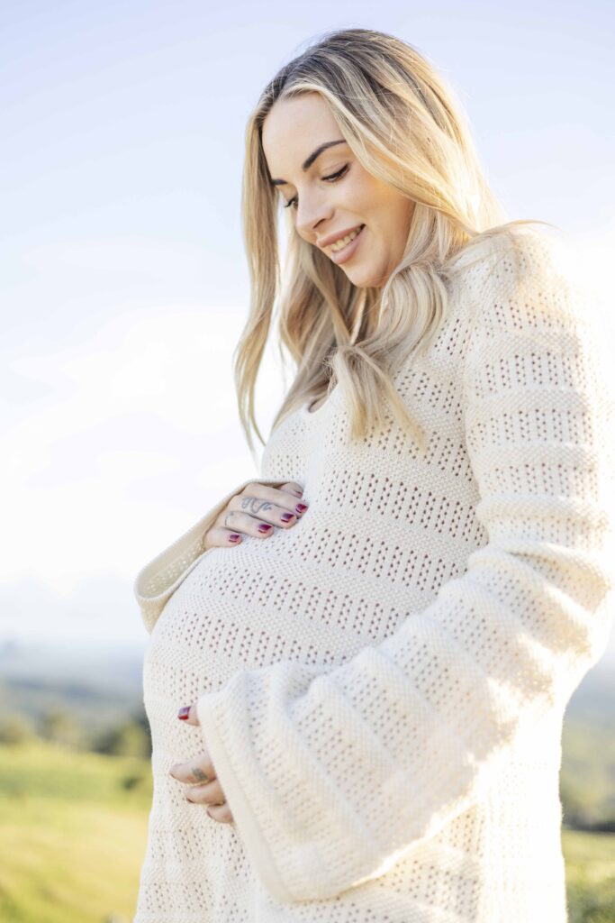 Glowing expectant mum, at her maternity photoshoot in North brisbane