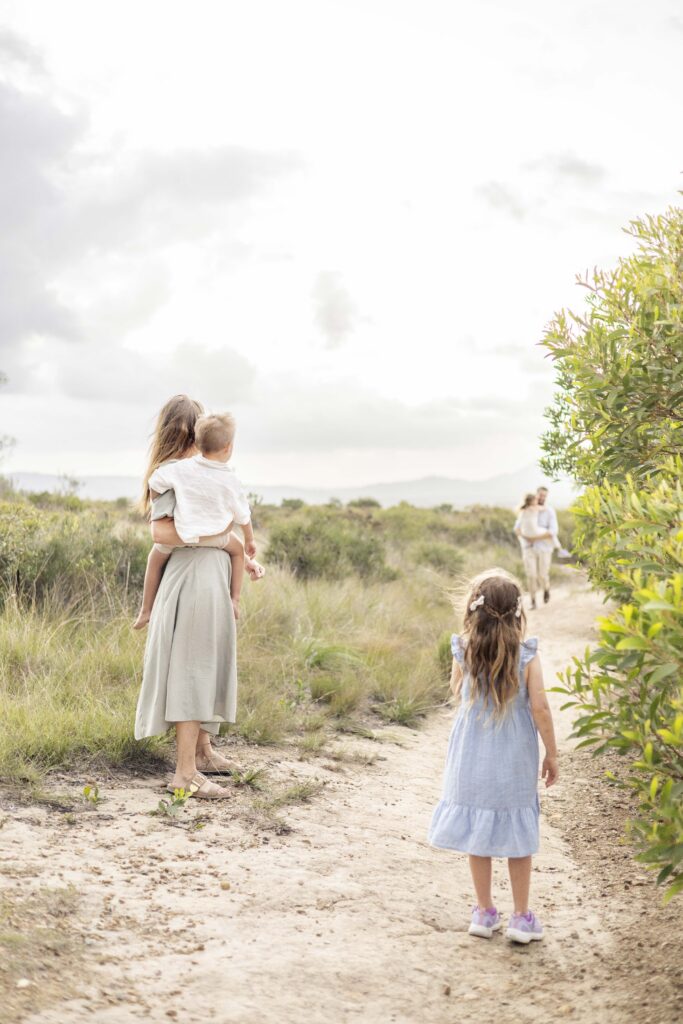 Family bushwalk at Emu Mountain, at a family photography session by Sharon Joseph
